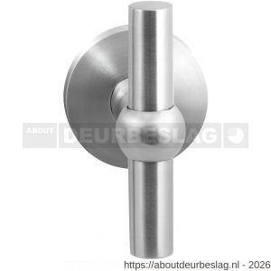 GPF Bouwbeslag RVS GPF3045.09-00L/R Hipi kruiskruk gatdeel op rond rozet RVS 50x8 mm links-rechtswijzend RVS geborsteld - R21010109 - afbeelding 1