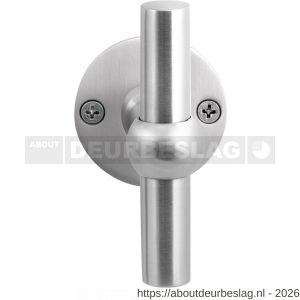 GPF Bouwbeslag RVS GPF3045.06L/R Hipi kruiskruk gatdeel op rond rozet RVS 50x2 mm links-rechtswijzend RVS geborsteld - R21010110 - afbeelding 1