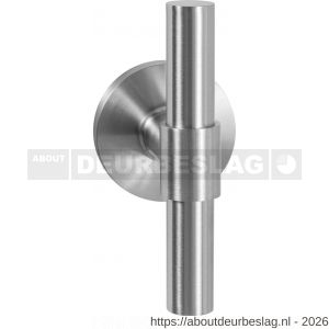 GPF Bouwbeslag RVS GPF3046.09-00L/R Hipi Deux deurkruk gatdeel op rond rozet RVS 50x8 mm links-rechtswijzend RVS geborsteld - R21010111 - afbeelding 1