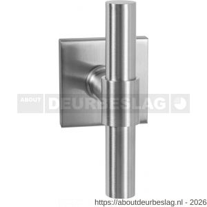 GPF Bouwbeslag RVS GPF3046.02L Hipi Deux kruiskruk op vierkant rozet 50x50x8 mm linkswijzend RVS geborsteld - R21010112 - afbeelding 1