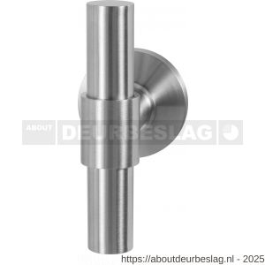 GPF Bouwbeslag RVS GPF3047.09-00 Hipi Deux+ kruisknop vast met knopvastzetter op rond rozet RVS 50x8 mm RVS geborsteld - R21013912 - afbeelding 1