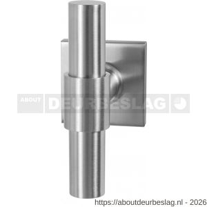 GPF Bouwbeslag RVS GPF3047.02R Hipi Deux+ kruiskruk op vierkant rozet 50x50x8 mm rechtswijzend RVS geborsteld - R21010124 - afbeelding 1