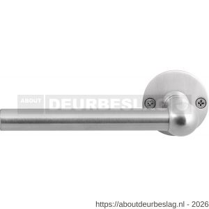 GPF Bouwbeslag RVS GPF3050.09-06L/R Hipi deurkruk gatdeel op rond rozet RVS 50x2 mm links-rechtswijzend RVS geborsteld - R21010130 - afbeelding 1