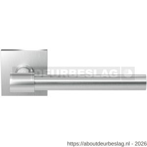 GPF Bouwbeslag RVS GPF3051.02R Hipi Deux deurkruk gatdeel op vierkant rozet 50x50x8 mm rechtswijzend RVS geborsteld - R21010135 - afbeelding 1