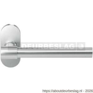 GPF Bouwbeslag RVS GPF3051.04R Hipi Deux deurkruk gatdeel op ovaal rozet 70x32x10 mm rechtswijzend RVS geborsteld - R21010137 - afbeelding 1