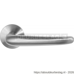 GPF Bouwbeslag RVS GPF3085.09-00 Tino deurkruk op rond rozet RVS 50x8 mm RVS geborsteld - R21009279 - afbeelding 1