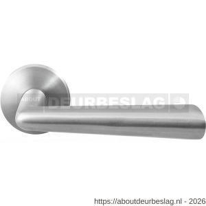 GPF Bouwbeslag RVS GPF3100.09-00 Pirau deurkruk op rond rozet RVS 50x8 mm RVS geborsteld - R21009280 - afbeelding 1
