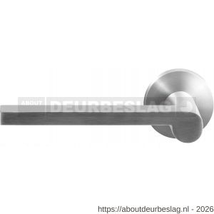 GPF Bouwbeslag RVS GPF3105.00L Tinga deurkruk gatdeel op rond rozet 50x8 mm linkswijzend RVS geborsteld - R21010163 - afbeelding 1