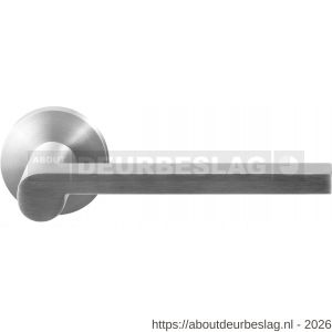 GPF Bouwbeslag RVS GPF3105.00R Tinga deurkruk gatdeel op rond rozet 50x8 mm rechtswijzend RVS geborsteld - R21010164 - afbeelding 1