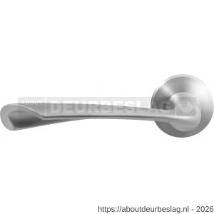 GPF Bouwbeslag RVS GPF3120.00L Kore deurkruk gatdeel op rond rozet 50x8 mm linkswijzend RVS geborsteld - R21010171 - afbeelding 1