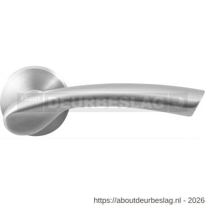 GPF Bouwbeslag RVS GPF3125.00R Tango deurkruk gatdeel op rond rozet 50x8 mm rechtswijzend RVS geborsteld - R21010174 - afbeelding 1