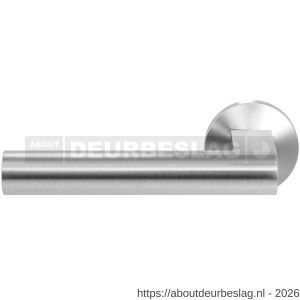 GPF Bouwbeslag RVS GPF3145.09-00L/R Umu deurkruk gatdeel op rond rozet RVS 50x8 mm links-rechtswijzend RVS geborsteld - R21010180 - afbeelding 1