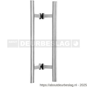 GPF Bouwbeslag RVS GPF9795.09 deurgreep GPF40 ovaal 31x20x500/320 mm RVS geborsteld met bevestiging - R21003389 - afbeelding 1