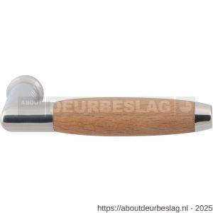 GPF Bouwbeslag RVS GPF4010 Ika deurkruk haaks met trapezium eindknop RVS gepolijst-beuken - R21002712 - afbeelding 1
