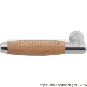 GPF Bouwbeslag RVS GPF4010L/R Ika deurkruk gatdeel haaks met trapezium eindknop links-rechtswijzend RVS gepolijst-beuken - R21002772 - afbeelding 1