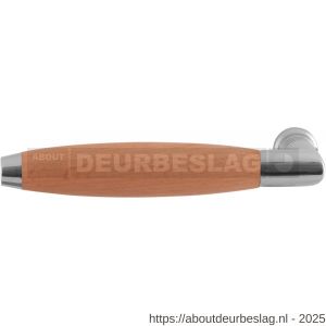 GPF Bouwbeslag RVS GPF4011L/R XL Ika XL deurkruk gatdeel haaks met trapezium eindknop links-rechtswijzend RVS gepolijst-beuken - R21002827 - afbeelding 1