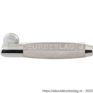 GPF Bouwbeslag RVS GPF4012 Ika deurkruk haaks met trapezium eindknop RVS gepolijst-eiken whitewash - R21002711 - afbeelding 1