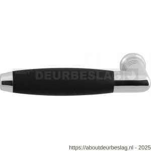 GPF Bouwbeslag RVS GPF4021L/R Ika deurkruk gatdeel haaks met trapezium eindknop links-rechtswijzend RVS gepolijst-zwart - R21005759 - afbeelding 1