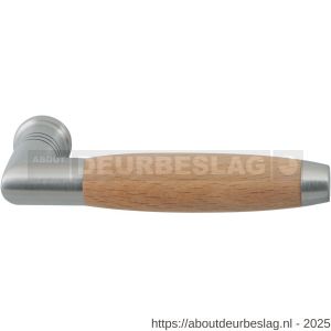 GPF Bouwbeslag RVS GPF4040 Ika deurkruk haaks met trapezium eindknop RVS geborsteld-beuken - R21002566 - afbeelding 1
