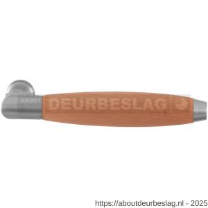 GPF Bouwbeslag RVS GPF4041 XL Ika XL deurkruk haaks met trapezium eindknop RVS geborsteld-beuken - R21002709 - afbeelding 1