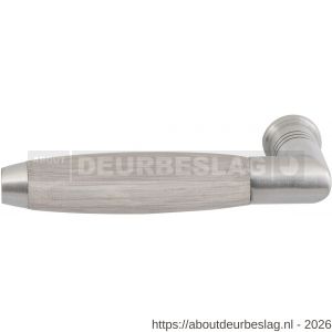GPF Bouwbeslag RVS GPF4042L/R Ika deurkruk gatdeel haaks met trapezium eindknop links-rechtswijzend RVS geborsteld-eiken whitewash - R21002785 - afbeelding 1