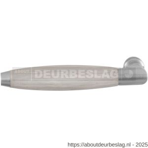 GPF Bouwbeslag RVS GPF4043L/R XL Ika XL deurkruk gatdeel haaks met trapezium eindknop links-rechtswijzend RVS geborsteld-eiken whitewash - R21002822 - afbeelding 1