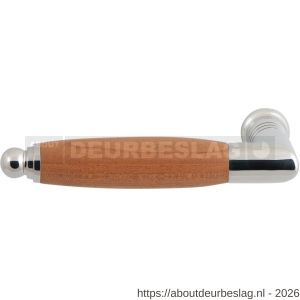 GPF Bouwbeslag RVS GPF4105L/R Ika deurkruk gatdeel haaks met ronde eindknop links-rechtswijzend RVS gepolijst-kersen - R21002782 - afbeelding 1