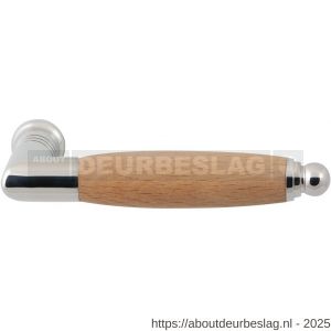 GPF Bouwbeslag RVS GPF4110 Ika deurkruk haaks met ronde eindknop RVS gepolijst-beuken - R21002705 - afbeelding 1