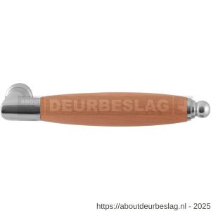 GPF Bouwbeslag RVS GPF4111 XL Ika XL deurkruk haaks met ronde eindknop RVS gepolijst-beuken - R21002804 - afbeelding 1