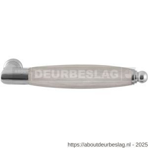 GPF Bouwbeslag RVS GPF4113 XL Ika XL deurkruk haaks met ronde eindknop RVS gepolijst-eiken whitewash - R21002803 - afbeelding 1