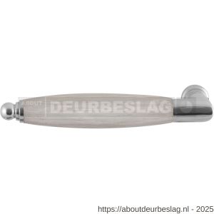 GPF Bouwbeslag RVS GPF4113L/R XL Ika XL deurkruk gatdeel haaks met ronde eindknop links-rechtswijzend RVS gepolijst-eiken whitewash - R21002818 - afbeelding 1