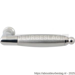 GPF Bouwbeslag RVS GPF4115 Ika Duo deurkruk haaks met ronde eindknop RVS gepolijst-RVS geborsteld - R21002744 - afbeelding 1