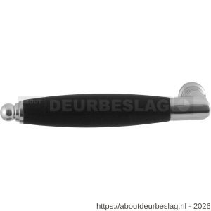 GPF Bouwbeslag RVS GPF4122L/R XL Ika XL deurkruk gatdeel haaks met ronde eindknop links-rechtswijzend RVS gepolijst-zwart - R21005777 - afbeelding 1