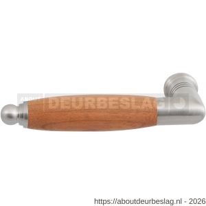 GPF Bouwbeslag RVS GPF4135L/R Ika deurkruk gatdeel haaks met ronde eindknop links-rechtswijzend RVS geborsteld-kersen - R21002777 - afbeelding 1