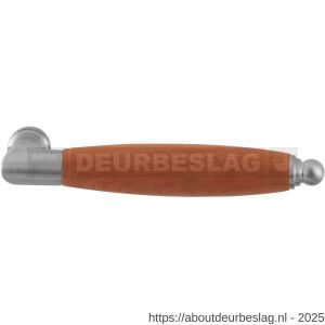 GPF Bouwbeslag RVS GPF4136 XL Ika XL deurkruk haaks met ronde eindknop RVS geborsteld-kersen - R21002573 - afbeelding 1