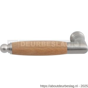 GPF Bouwbeslag RVS GPF4140L/R Ika deurkruk gatdeel haaks met ronde eindknop links-rechtswijzend RVS geborsteld-beuken - R21002776 - afbeelding 1