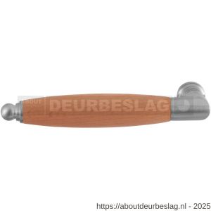 GPF Bouwbeslag RVS GPF4141L/R XL Ika XL deurkruk gatdeel haaks met ronde eindknop links-rechtswijzend RVS geborsteld-beuken - R21002847 - afbeelding 1