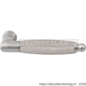 GPF Bouwbeslag RVS GPF4142L/R Ika deurkruk gatdeel haaks met ronde eindknop links-rechtswijzend RVS geborsteld-eiken whitewash - R21002775 - afbeelding 1