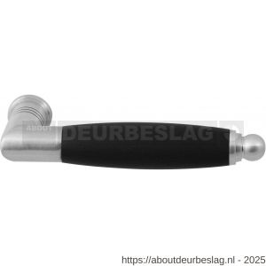 GPF Bouwbeslag RVS GPF4151 Ika deurkruk haaks met ronde eindknop RVS geborsteld-zwart - R21005782 - afbeelding 1