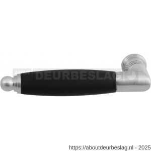 GPF Bouwbeslag RVS GPF4151L/R Ika deurkruk gatdeel haaks met ronde eindknop links-rechtswijzend RVS geborsteld-zwart - R21005783 - afbeelding 1