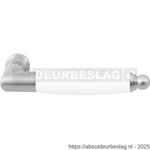 GPF Bouwbeslag RVS GPF4155 Ika deurkruk haaks met ronde eindknop RVS geborsteld-wit - R21008247 - afbeelding 1