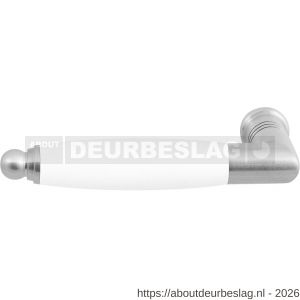 GPF Bouwbeslag RVS GPF4155L/R Ika deurkruk gatdeel haaks met ronde eindknop links-rechtswijzend RVS geborsteld-wit - R21008231 - afbeelding 1