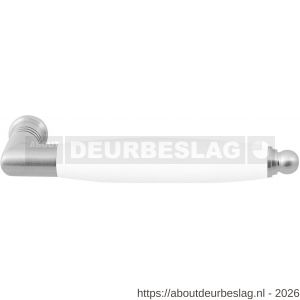 GPF Bouwbeslag RVS GPF4156L/R XL Ika XL deurkruk gatdeel haaks met ronde eindknop links-rechtswijzend RVS geborsteld-wit - R21008232 - afbeelding 1