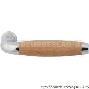GPF Bouwbeslag RVS GPF4210 Ika deurkruk gebogen met trapezium eindknop RVS gepolijst-beuken - R21002734 - afbeelding 1