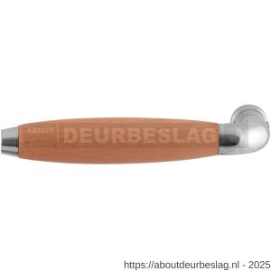 GPF Bouwbeslag RVS GPF4211L/R XL Ika XL deurkruk gatdeel gebogen met trapezium eindknop links-rechtswijzend RVS gepolijst-beuken - R21002843 - afbeelding 1