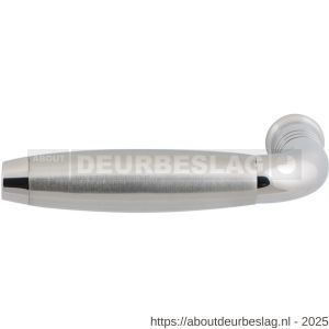 GPF Bouwbeslag RVS GPF4215L/R Ika Duo deurkruk gatdeel gebogen met trapezium eindknop links-rechtswijzend RVS gepolijst-RVS geborsteld - R21002761 - afbeelding 1
