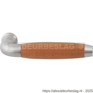 GPF Bouwbeslag RVS GPF4235 Ika deurkruk gebogen met trapezium eindknop RVS geborsteld-kersen - R21002730 - afbeelding 1