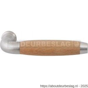GPF Bouwbeslag RVS GPF4240 Ika deurkruk gebogen met trapezium eindknop RVS geborsteld-beuken - R21002729 - afbeelding 1