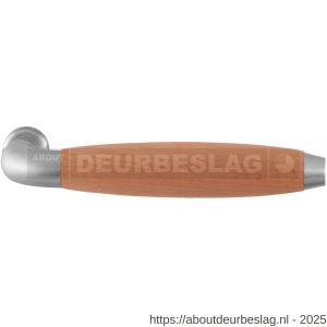 GPF Bouwbeslag RVS GPF4241 XL Ika XL deurkruk gebogen met trapezium eindknop RVS geborsteld-beuken - R21002814 - afbeelding 1
