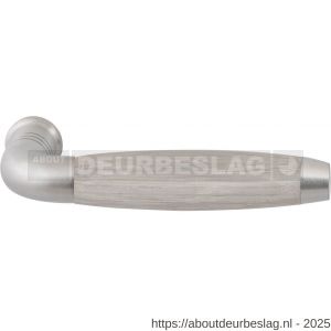 GPF Bouwbeslag RVS GPF4242 Ika deurkruk gebogen met trapezium eindknop RVS geborsteld-eiken whitewash - R21002728 - afbeelding 1